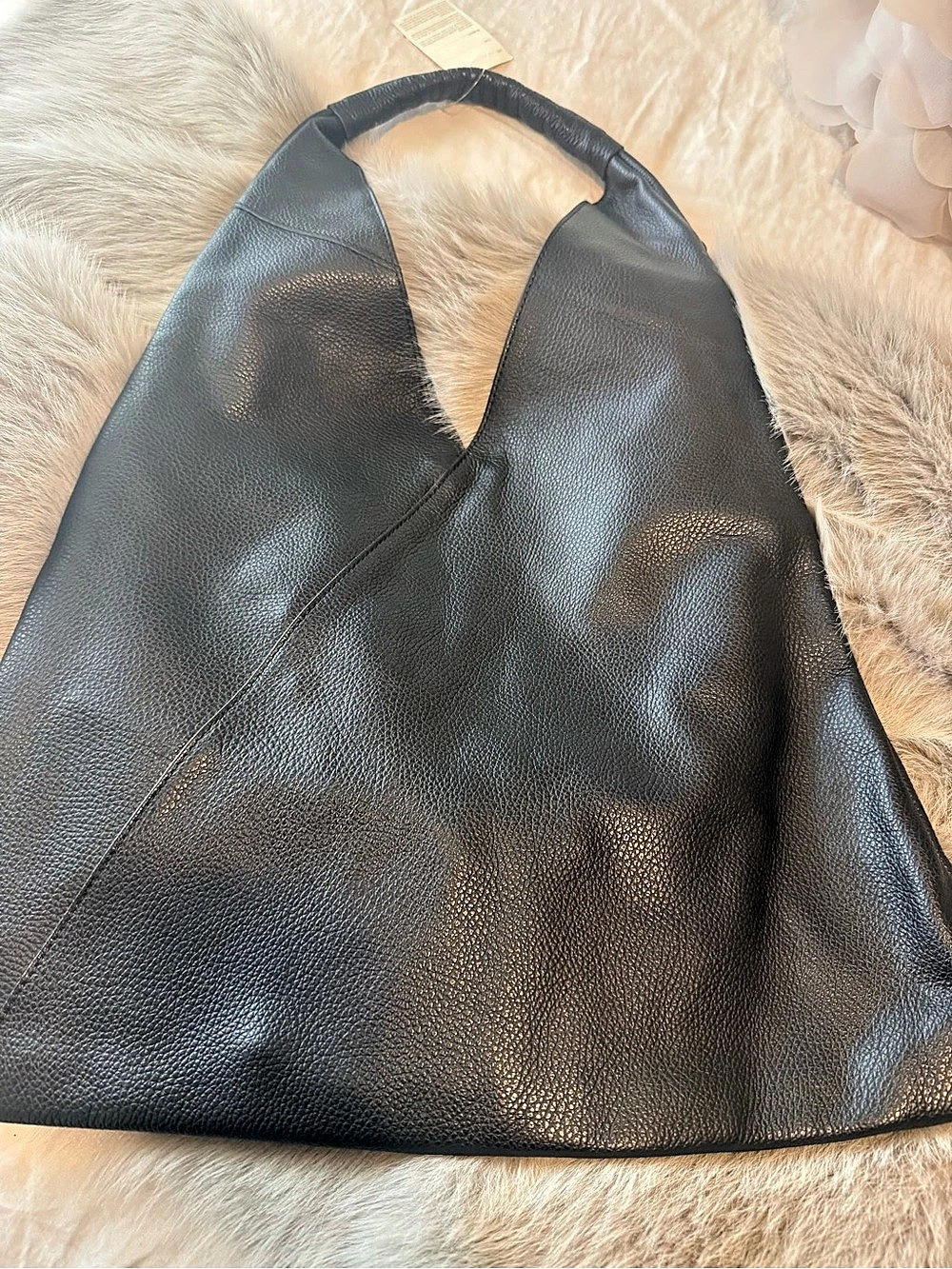 Leather Hobo Bag in Black Like New